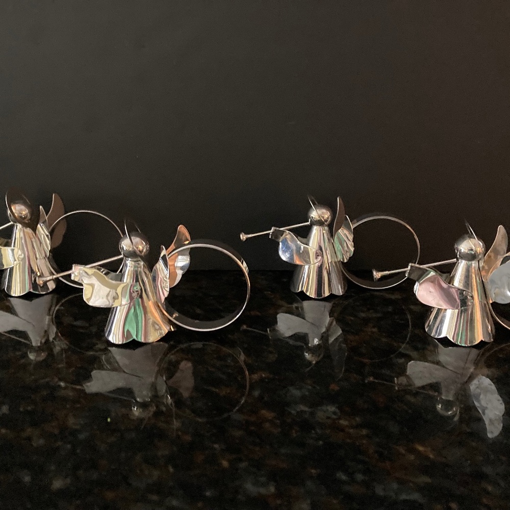 Set of 4 Silverplate Angel Napkin Rings/Christmas/Holiday/NEW IN BOX!